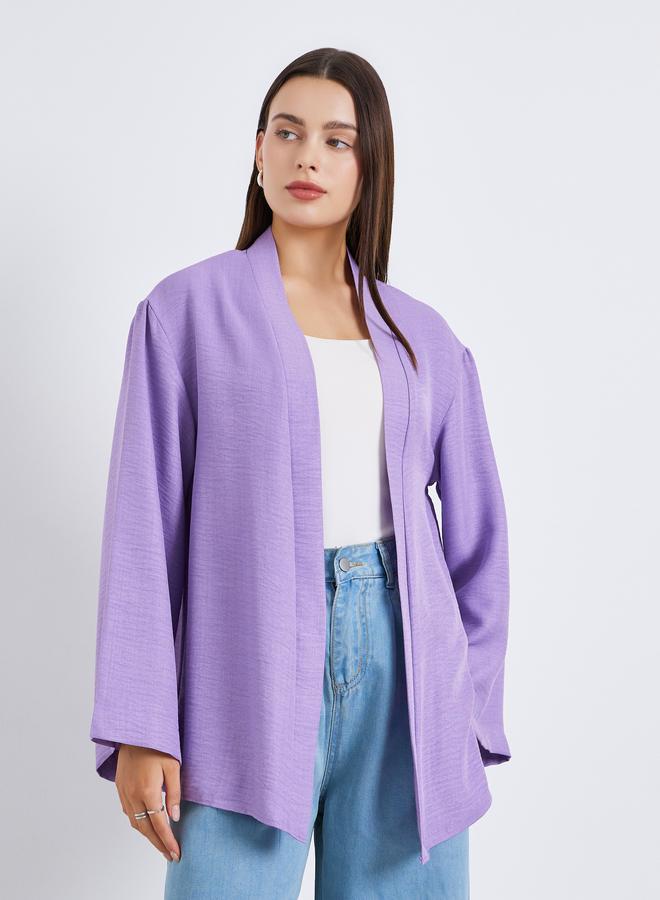 ستايلي كيمونو سادة مفتوح من الامام - Image 4